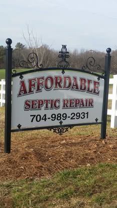 Affordable Septic Repair yard sign with phone number